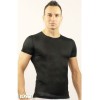 Мужская футболка черная в узорчатую сетку в виде роз Romeo Rossi Black Rose RR00513 (XXL)