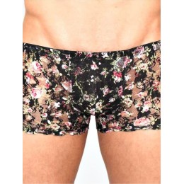 Мужские трусы боксеры черные в сеточку Romeo Rossi Black Boxer RR00220