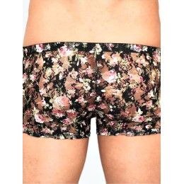 Мужские трусы боксеры черные в сеточку Romeo Rossi Black Boxer RR00220
