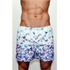 Мужские трусы-шорты бирюзовые с фиолетовыми бабочками Romeo Rossi Shorts RR00302 (M)