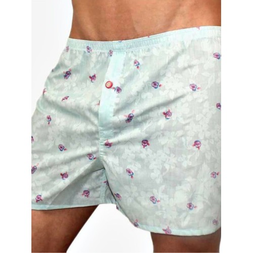 Мужские трусы-шорты бирюзовые с узором Romantic Days Romeo Rossi Blue Shorts RR00309 (L)