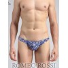 Мужские трусы стринги синие с принтом Romeo Rossi RR1012-9 (M)