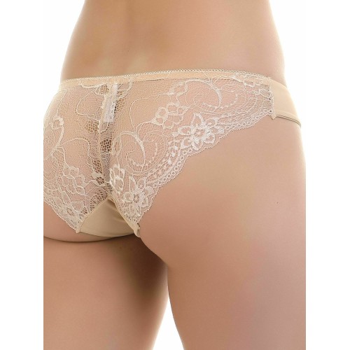 Женские трусы слипы с кружевной вставкой бежевые ROMEO ROSSI 2503-20 (S)