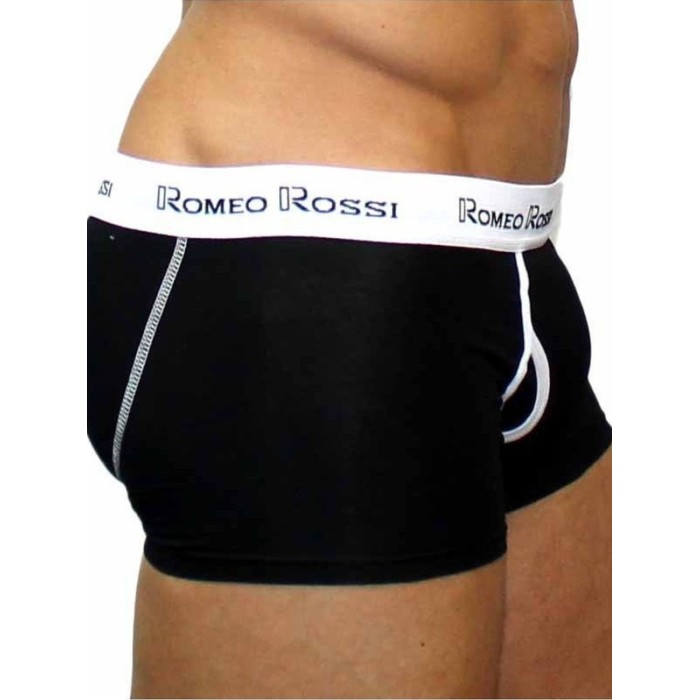 Мужские трусы боксеры черные Romeo Rossi RR365-2