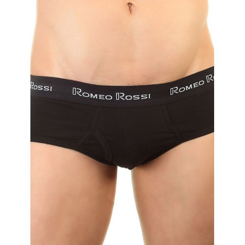 Мужские трусы брифы черные с черной резинкой Romeo Rossi RR366-102 (M)