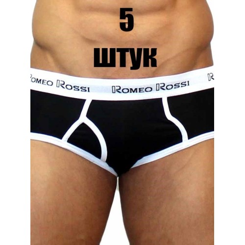 Мужские трусы брифы черные Romeo Rossi RR366-2-0 Набор из 5 штук (L)