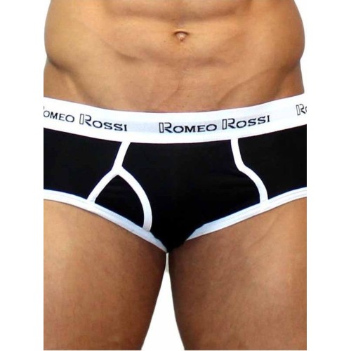 Мужские трусы брифы черные Romeo Rossi RR366-025 Набор из 5 штук +ПОДАРОК (XL)