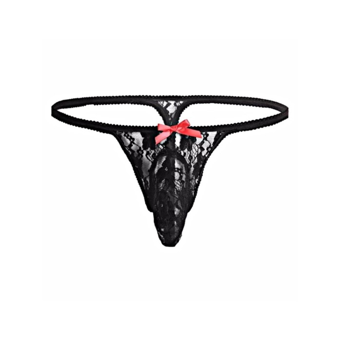 Мужские трусы стринги черные Romeo Rossi RR1033-2