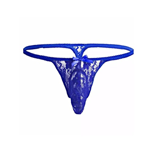 Мужские трусы стринги синие Romeo Rossi RR1033-16 (M)