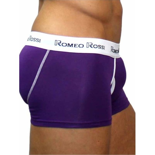 Набор мужских трусов боксеров 5в1+ПОДАРОК баклажановые Romeo Rossi 365-055 (XXXL)